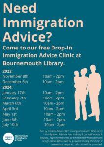 Immigration Clinic poster 2023 2024